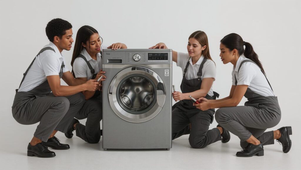 A team of professional appliance installers